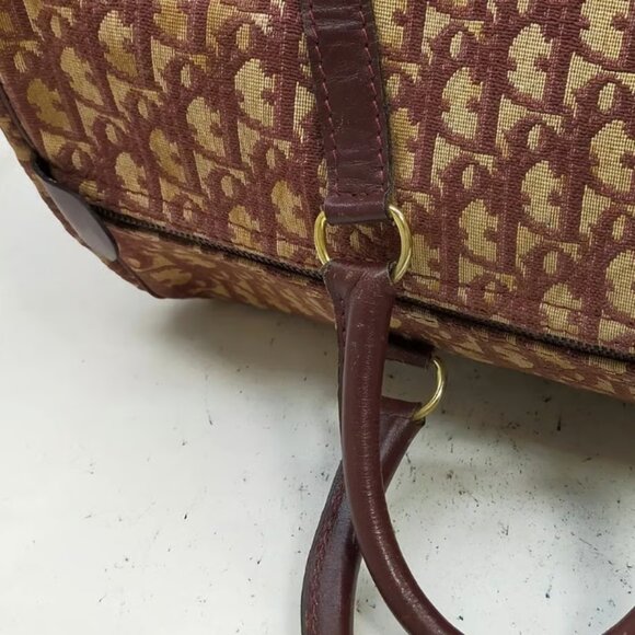 AUTHENTIC CHRISTIAN DIOR BORDEAUX CANVAS HANDBAG - Picture 5 of 12
